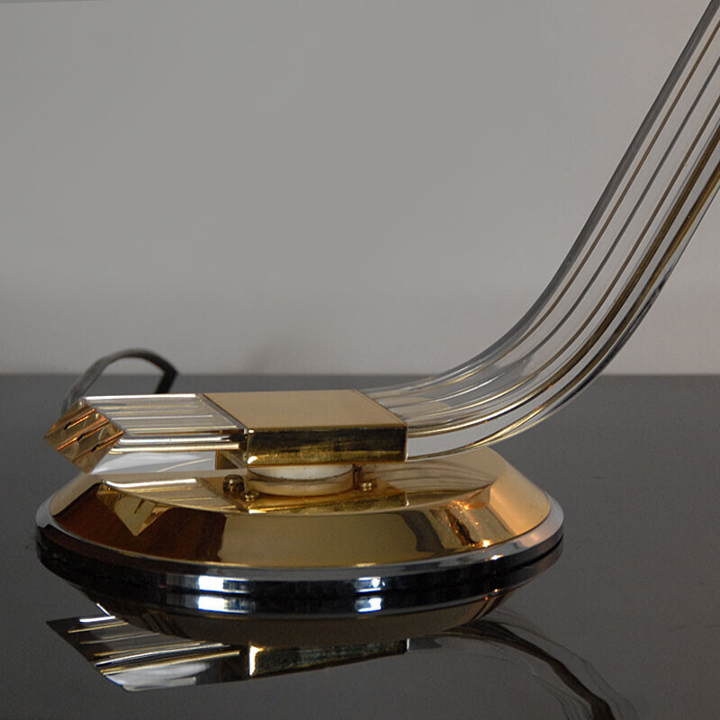 Vintage plexiglass desk lamp by Relco Milano, Italy 1980