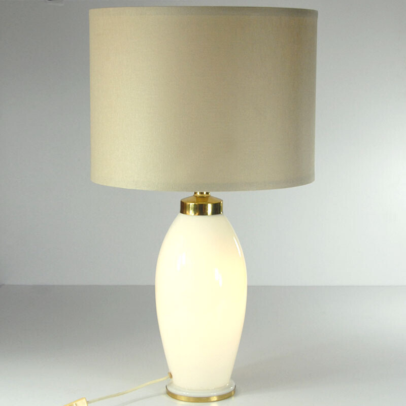 Vintage glass table lamp for Ikea, 1980s