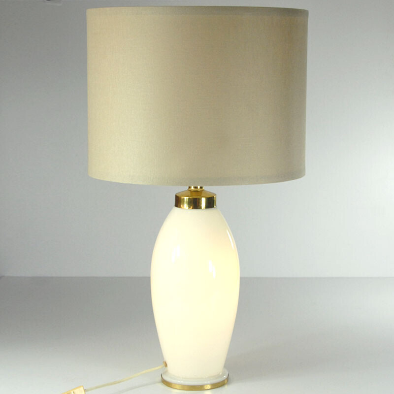 Vintage glazen tafellamp voor Ikea, 1980