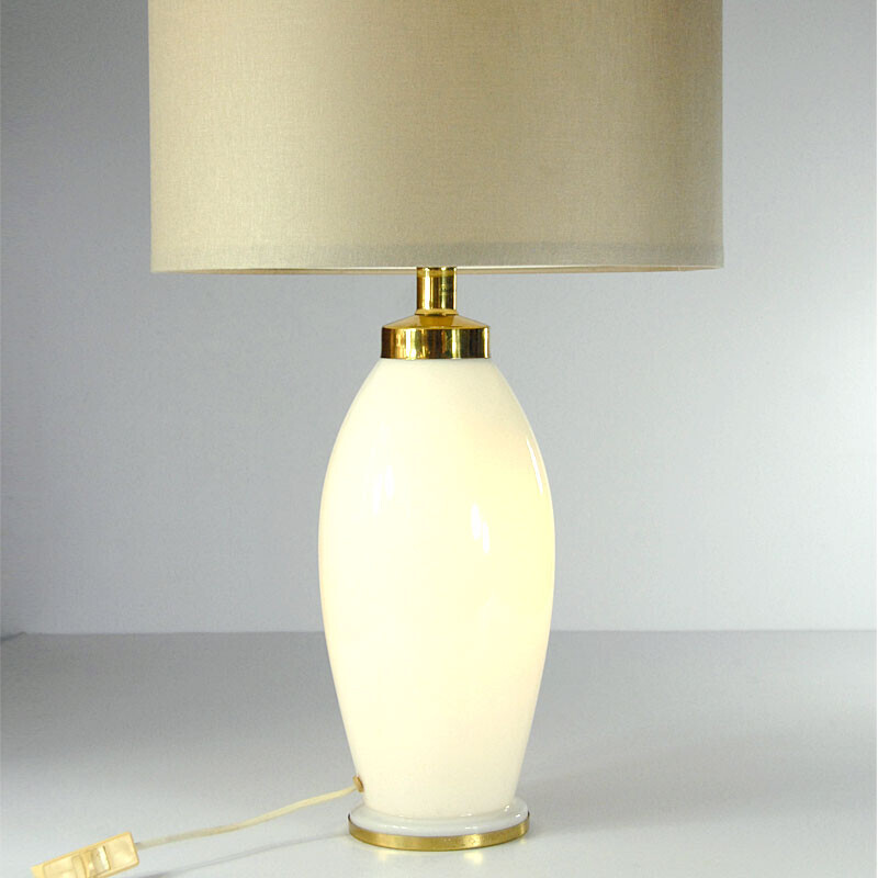 Vintage glass table lamp for Ikea, 1980s