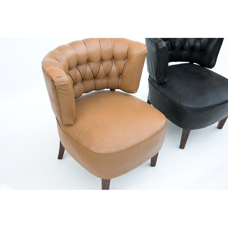 Pair of vintage club chairs by Otto Schulz for Jio Mobler, Sweden