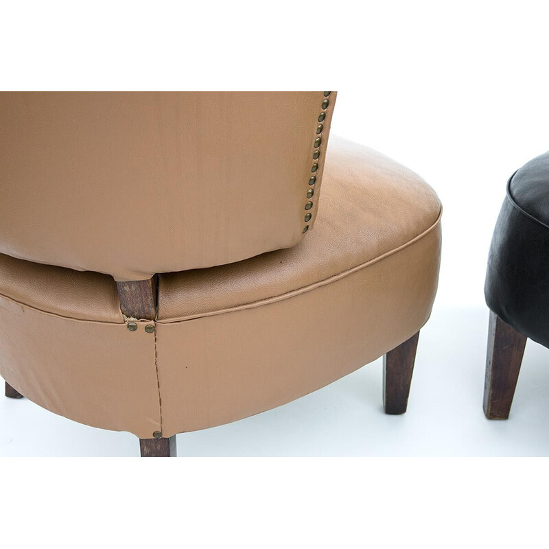 Par de cadeiras de clube vintage de Otto Schulz para Jio Mobler, Suécia