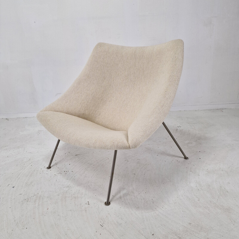 Vintage Oyster armchair with ottoman by Pierre Paulin for Artifort, 1960s