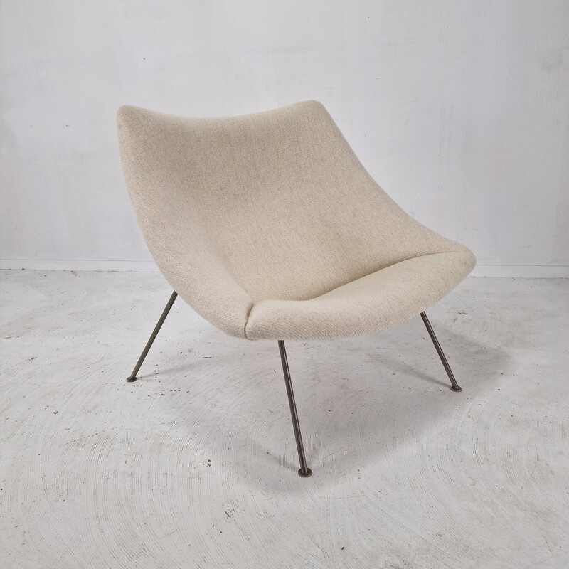 Vintage Oyster armchair with ottoman by Pierre Paulin for Artifort, 1960s