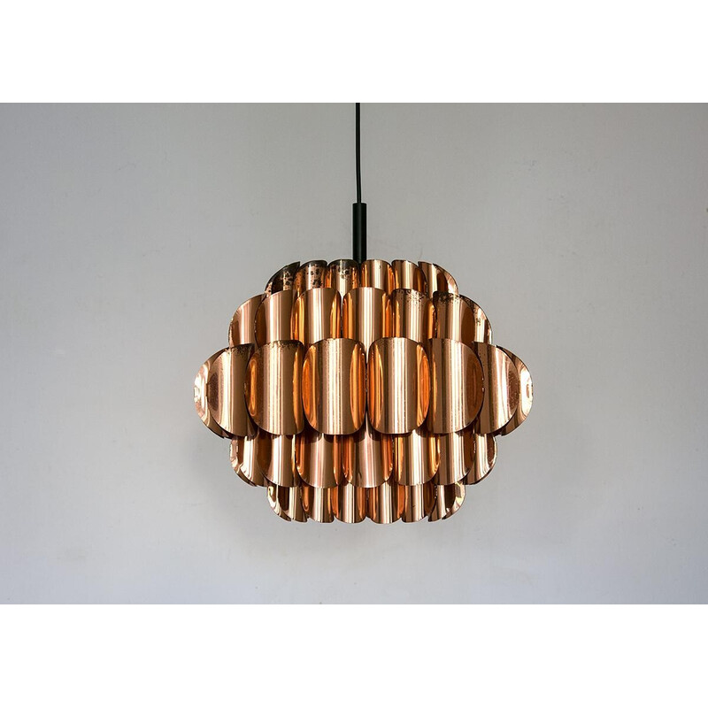 Mid-century copper pendant lamp by Thorsten Orrling for Temde, 1950s