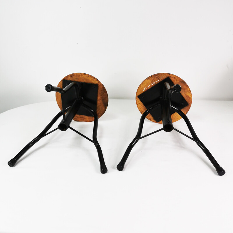 Pair of vintage swivel stools, Poland 1970s
