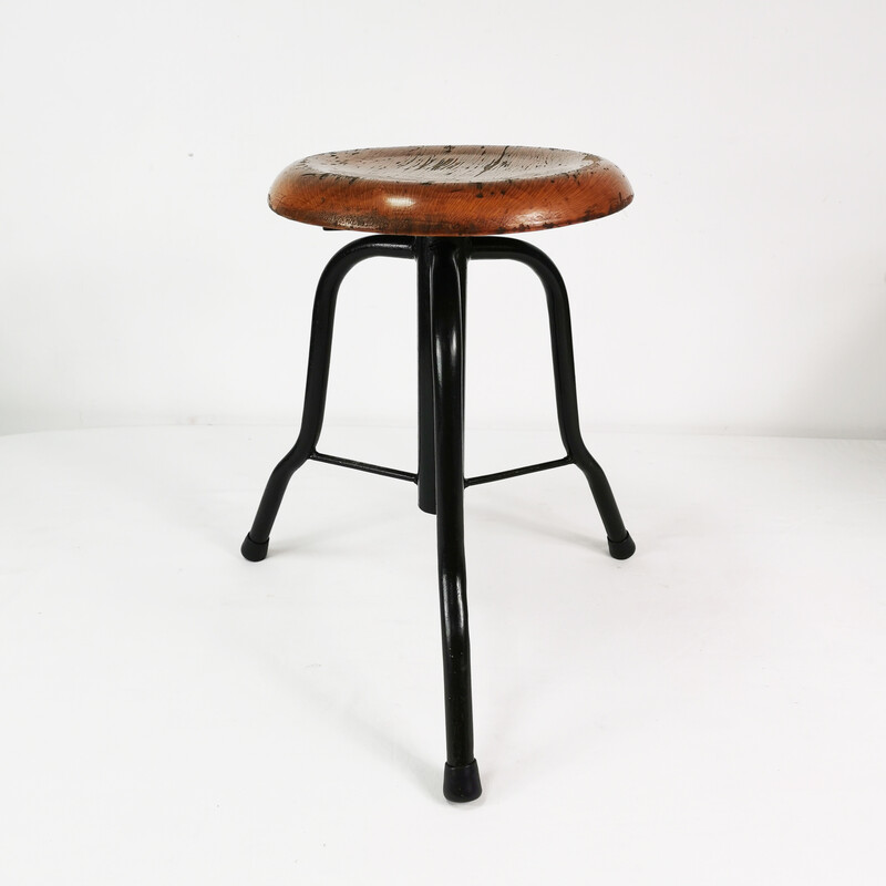 Tabouret rotatif vintage, Pologne 1970