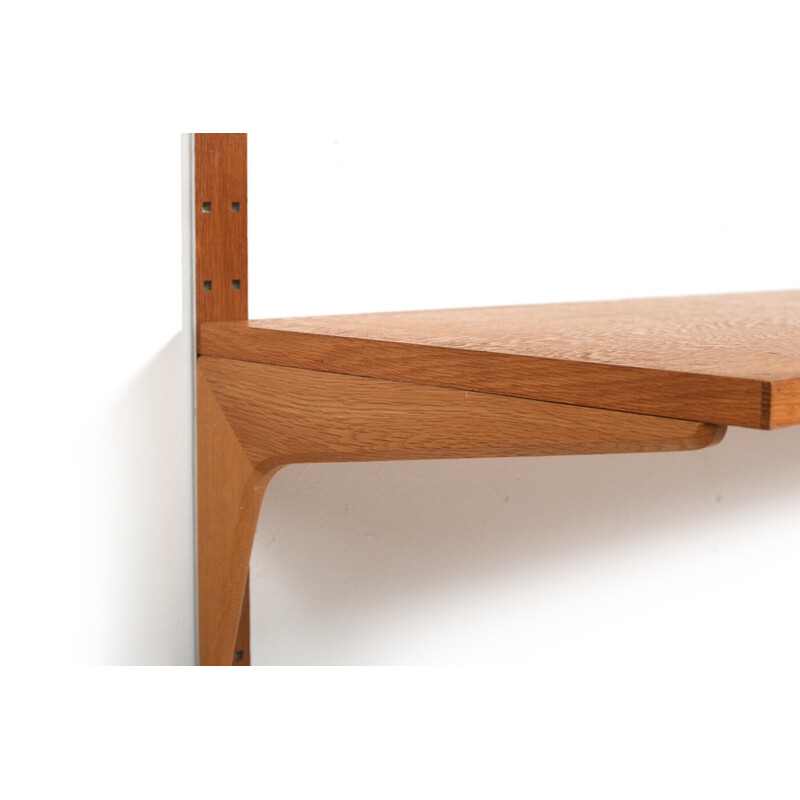 Sistema dinamarquês de prateleiras de madeira de carvalho vintage por Hg Furniture, década de 1960