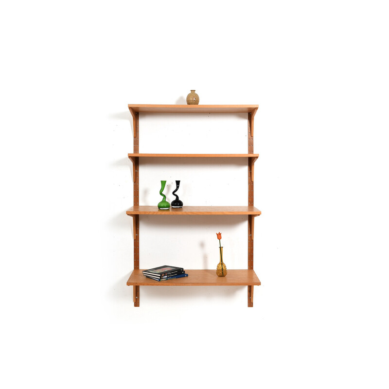 Danish vintage oakwood shelf system by Hg Furniture, 1960s