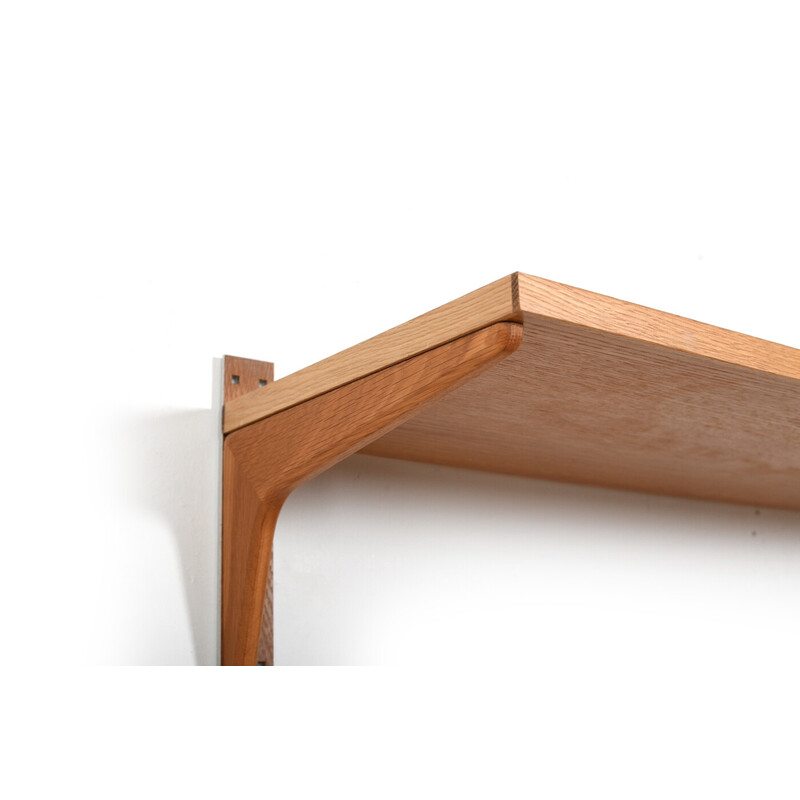 Sistema dinamarquês de prateleiras de madeira de carvalho vintage por Hg Furniture, década de 1960