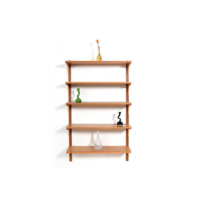 Danish vintage oakwood shelf system by Hg Furniture, 1960s