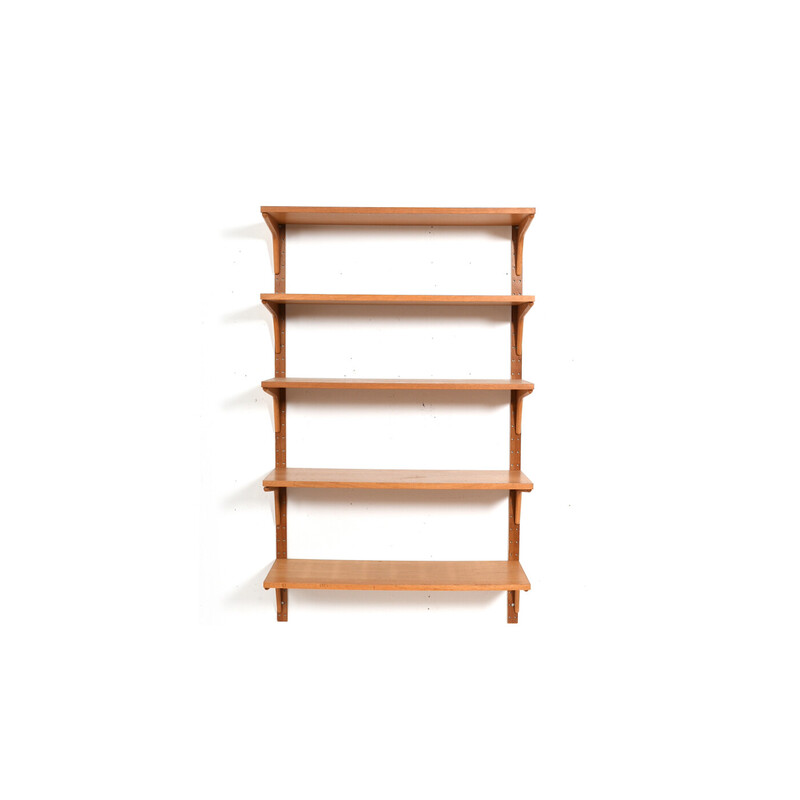 Danish vintage oakwood shelf system by Hg Furniture, 1960s