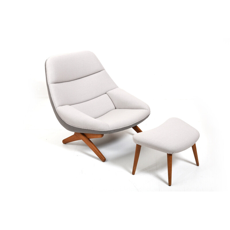 Vintage armchair model 'Ml91' with ottoman by Illum Wikkelsø for A. Mikael Laursen, 1950