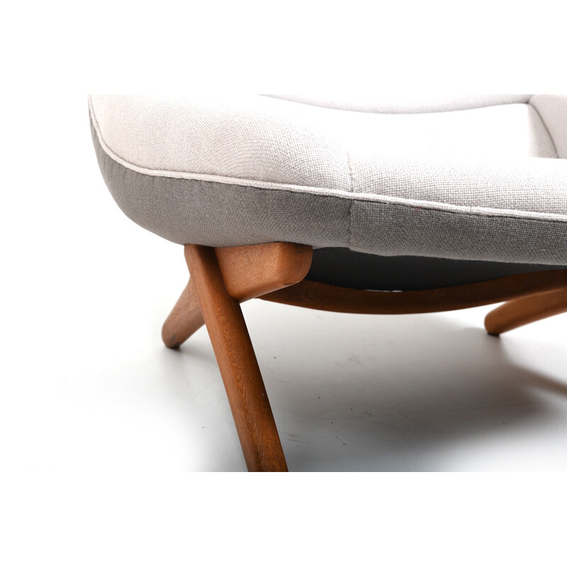 Sillón vintage modelo 'Ml91' con otomana de Illum Wikkelsø para A. Mikael Laursen, 1950