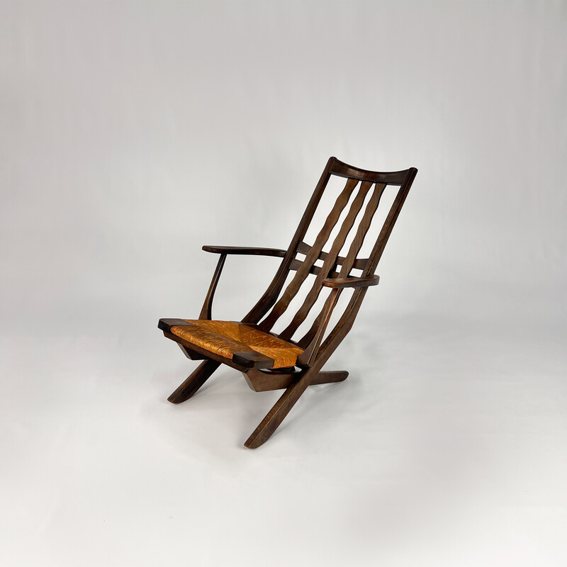 Cadeira lateral francesa ajustável, meados do século 1950