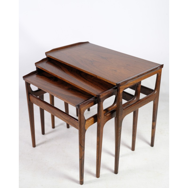 Vintage rosewood nesting tables for Heltborg Møbler, 1960s