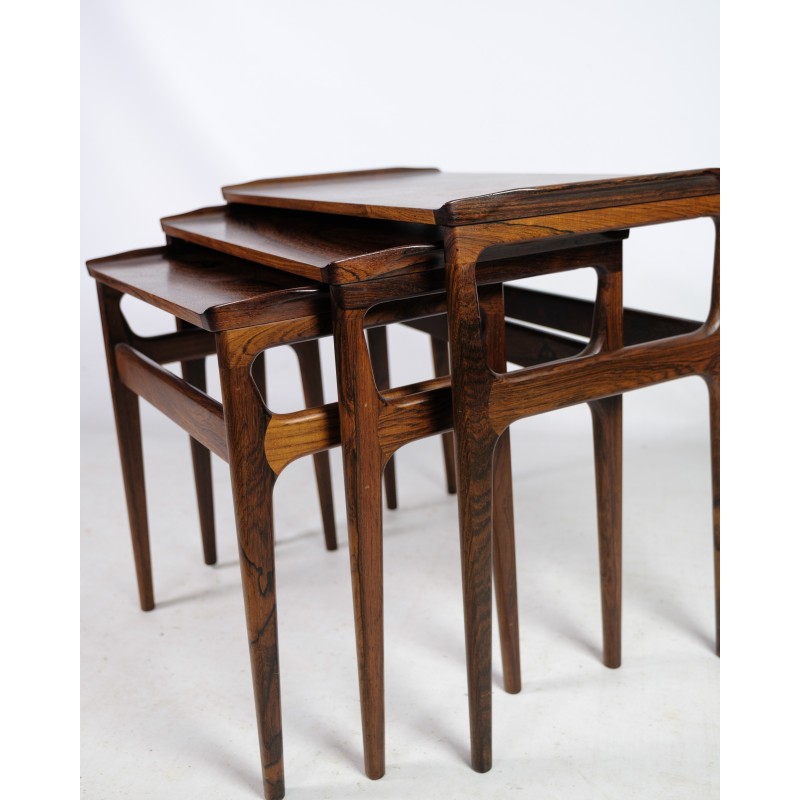 Vintage rosewood nesting tables for Heltborg Møbler, 1960s