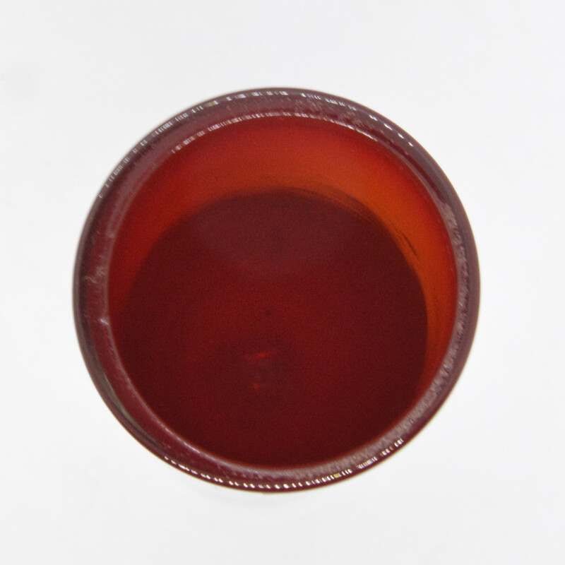 Vaso vintage in vetro rosso per Sanyu Glass, Giappone 1970