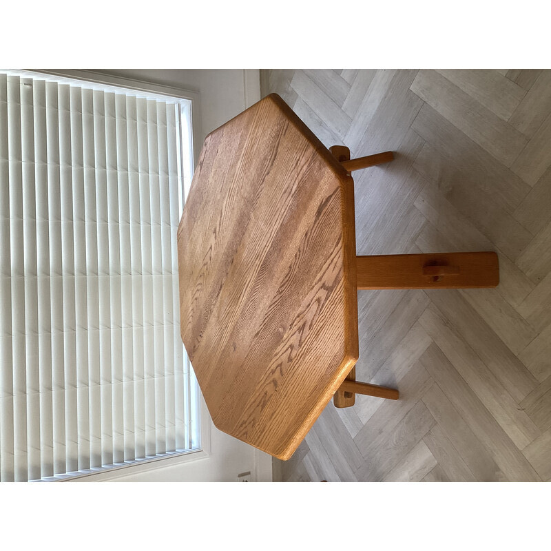 Vintage brutalist oak dining set