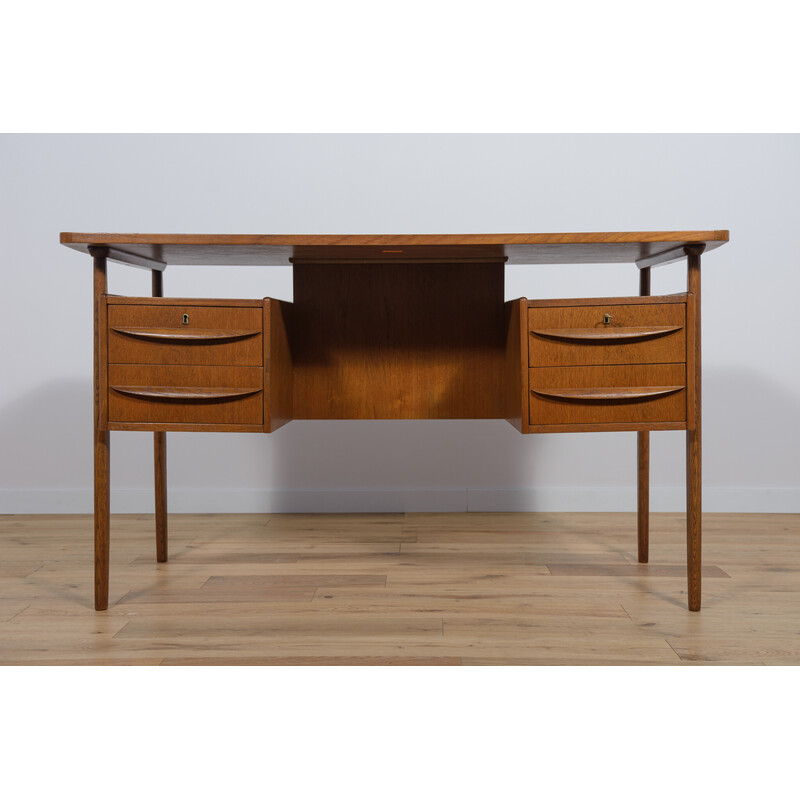 Vintage teak desk by Gunnar Nielsen Tibergaard for Tibergaard, Denmark 1960
