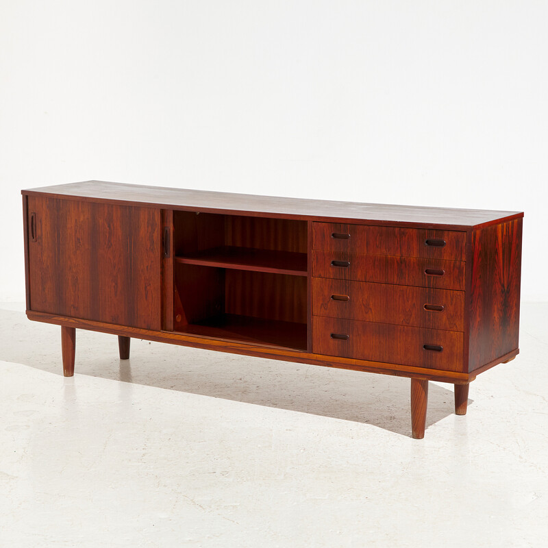 Danish vintage rosewood sideboard with two sliding doors, 1970s