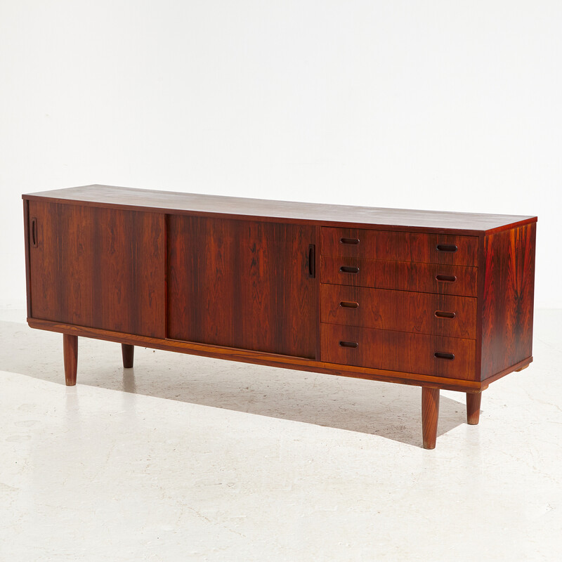 Danish vintage rosewood sideboard with two sliding doors, 1970s