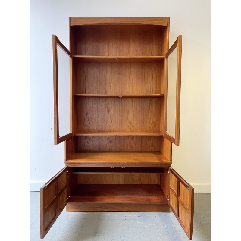 Vintage Nathan teak and glass wall unit