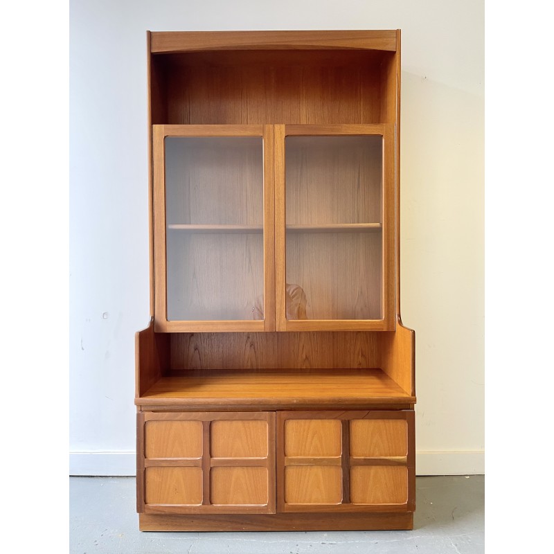 Vintage Nathan teak and glass wall unit