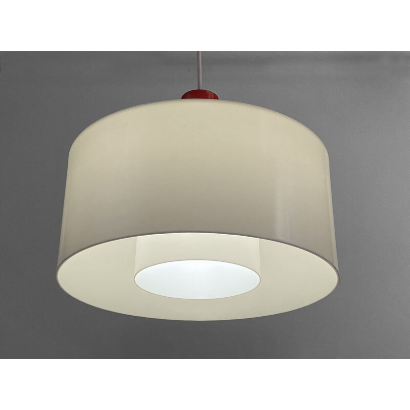 Minimalist vintage plastic pendant lamp, Sweden 1970s