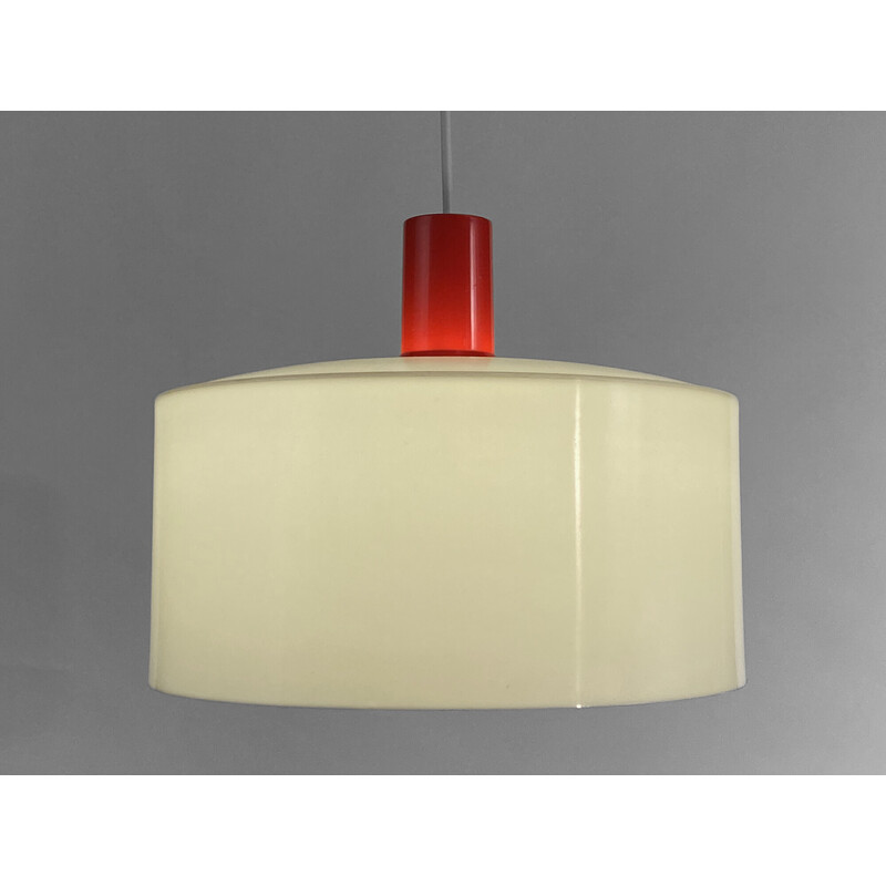 Minimalist vintage plastic pendant lamp, Sweden 1970s