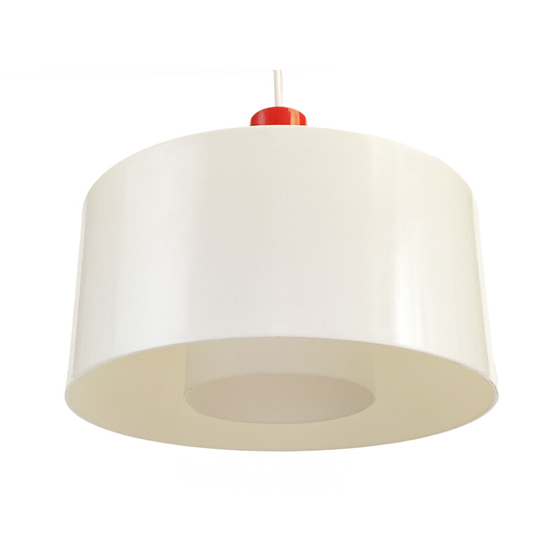 Minimalist vintage plastic pendant lamp, Sweden 1970s