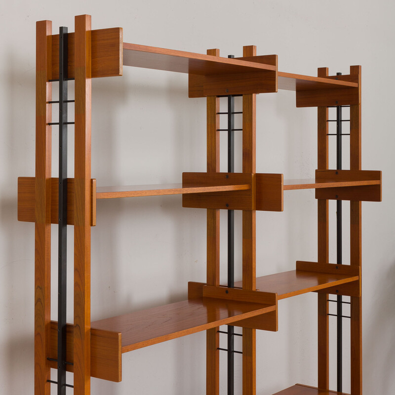 Italian mid century teak bookcase, Italy 1970s