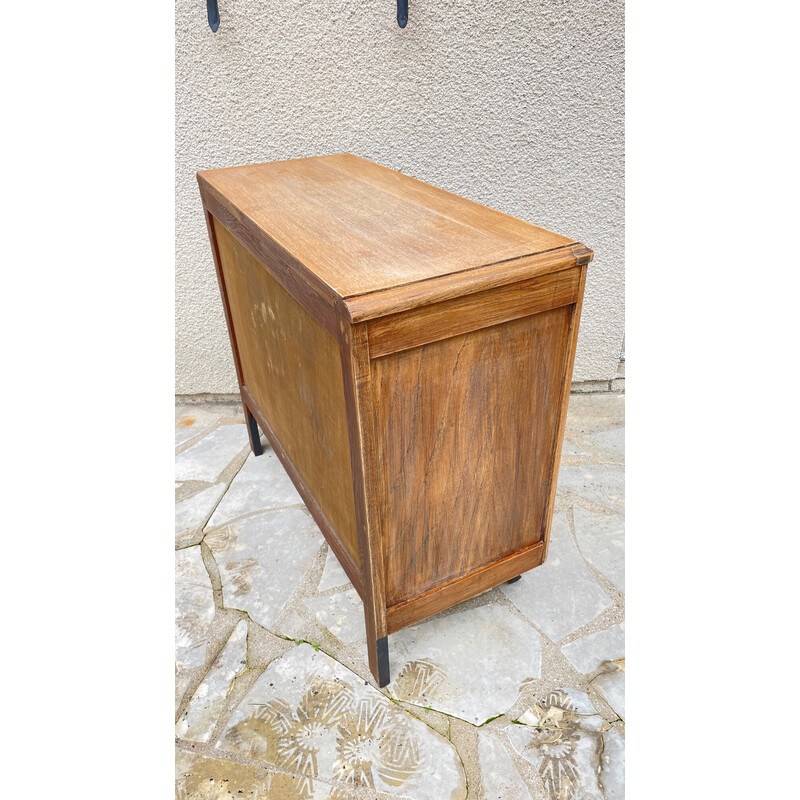 Commode vintage en noir et bois brut, 1930