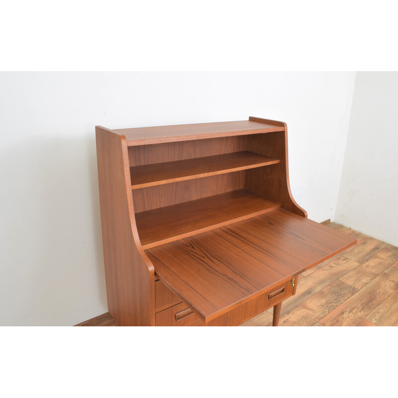 Mid-century Danish teak secretary by Gunnar Nielsen for Tibergaard, 1960s