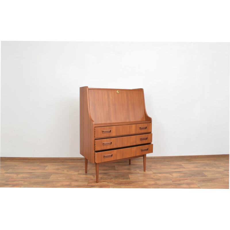 Mid-century Danish teak secretary by Gunnar Nielsen for Tibergaard, 1960s