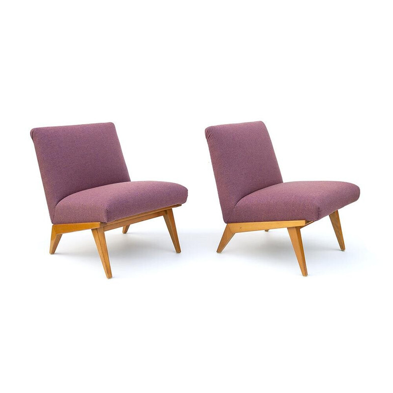 Pair of vintage Slipper armchairs by Jens Risom for Knoll