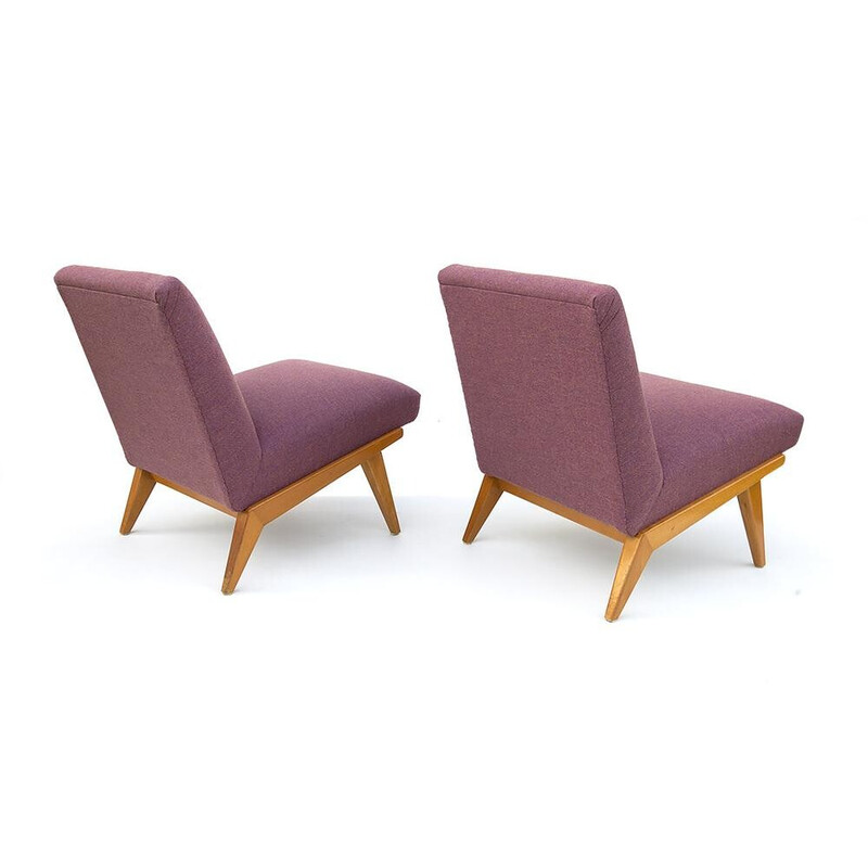 Pair of vintage Slipper armchairs by Jens Risom for Knoll