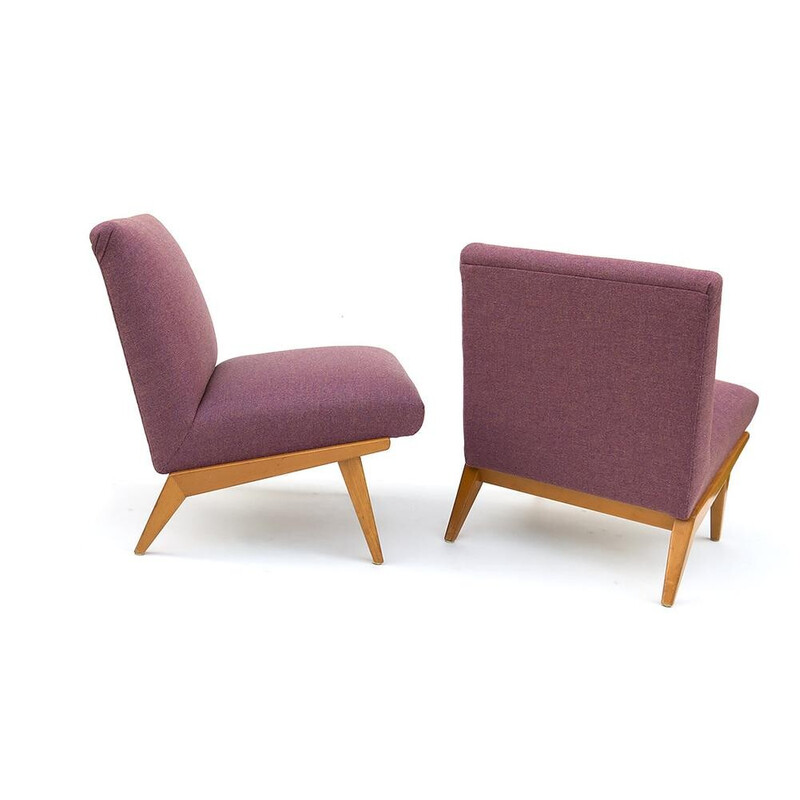 Pair of vintage Slipper armchairs by Jens Risom for Knoll