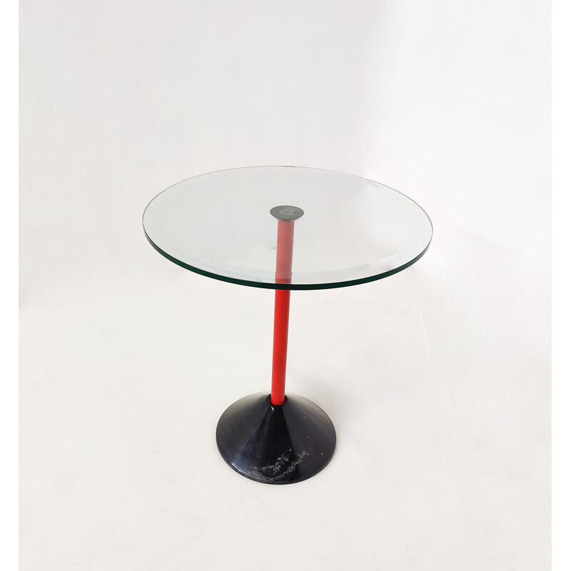 Mid-century Italian side table in metal, glass and marble, 1950s