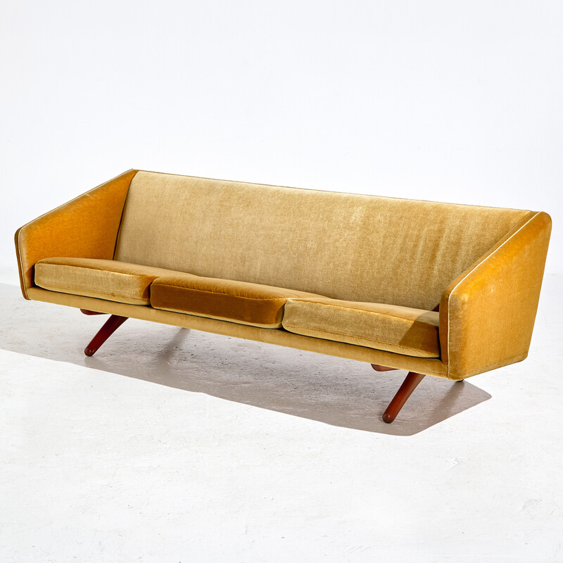 Vintage Ml-90 sofá de três lugares por Illum Wikkelsø para Michael Laursen, década de 1960