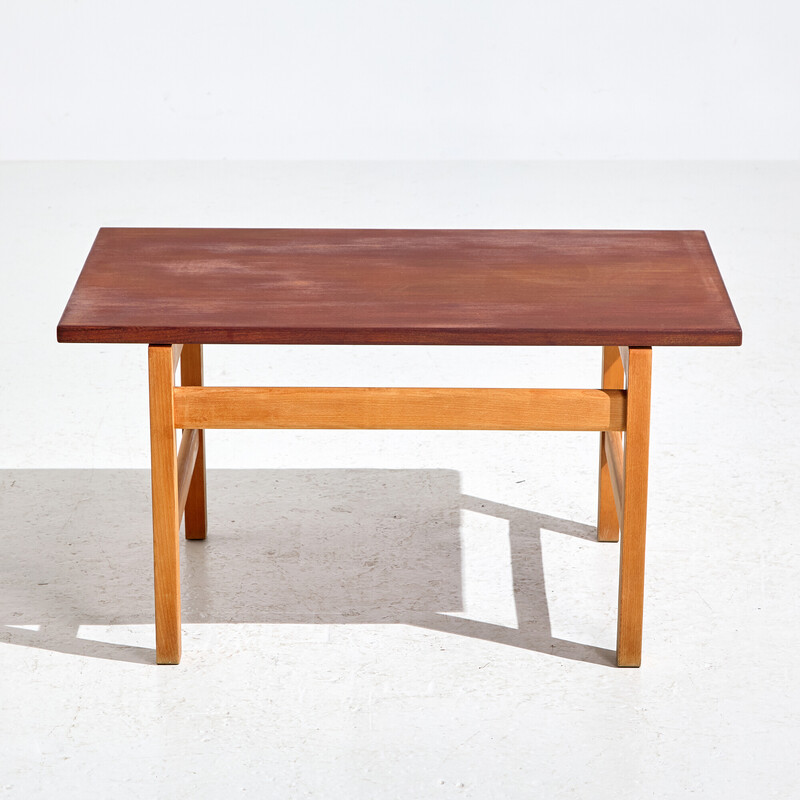 Table basse vintage en bois de chêne par Hans J. Wegner pour Getama, 1960