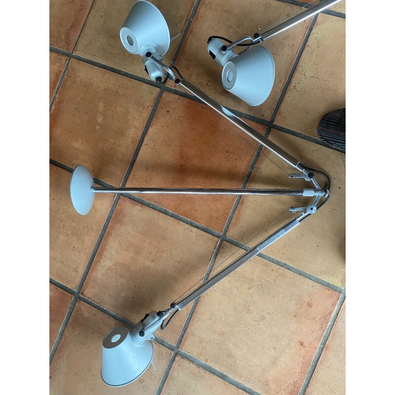 Paar vintage Tolomeo aluminium hanglampen van Artemide