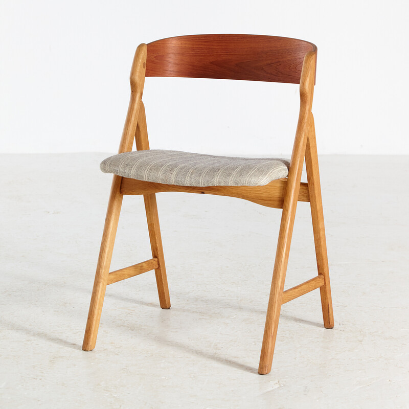 Cadeira Vintage "Modelo 71" em carvalho e tecido por Henning Kjærnulf para Boltings Stolefabrik, década de 1960