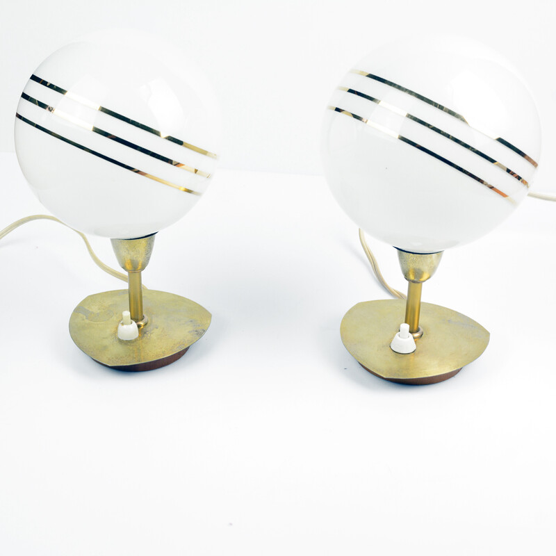 Pair of vintage brass bedside lamps by Karl Oswald Garlik for K.G. Adorf, Germany 1970