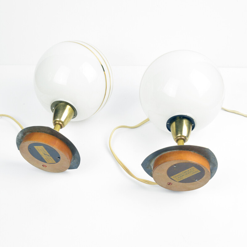 Pair of vintage brass bedside lamps by Karl Oswald Garlik for K.G. Adorf, Germany 1970