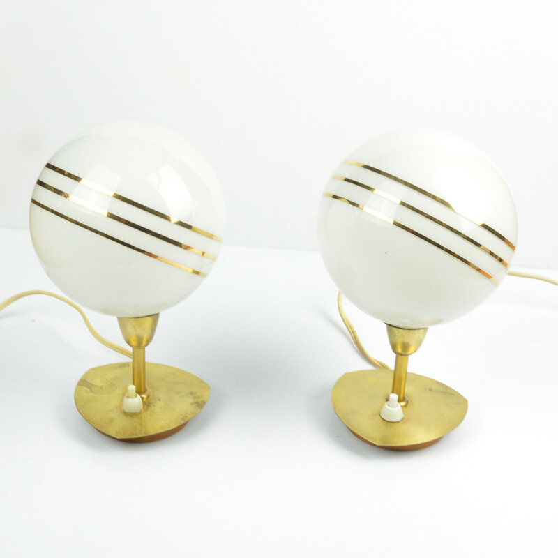 Pair of vintage brass bedside lamps by Karl Oswald Garlik for K.G. Adorf, Germany 1970