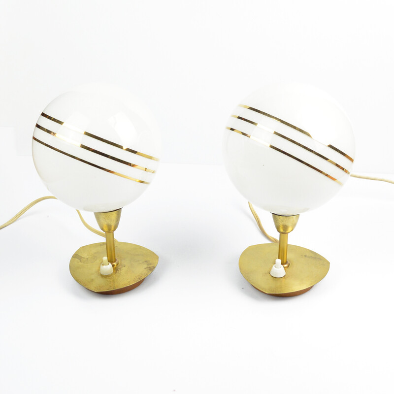 Pair of vintage brass bedside lamps by Karl Oswald Garlik for K.G. Adorf, Germany 1970