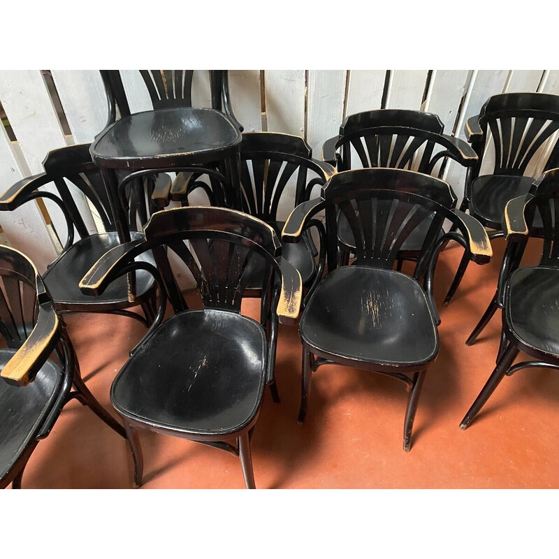 Set of 12 vintage armchairs by Thonet