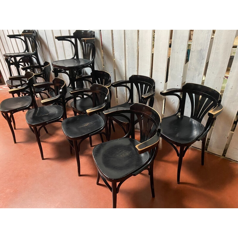 Set of 12 vintage armchairs by Thonet