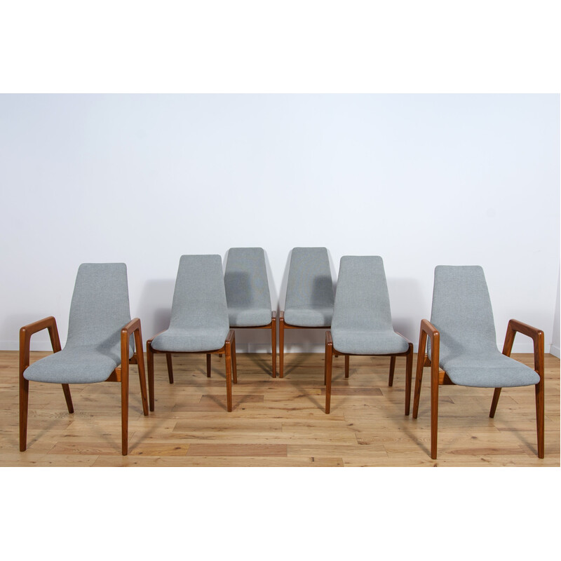 Set of 4 vintage chairs with pair of armchairs for Schou Andersen, Denmark 1970